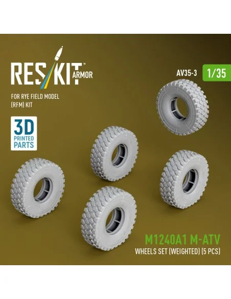 M1240A1 M-ATV wheels set (weighted) (5 pcs) for Rye Field Model (RF...