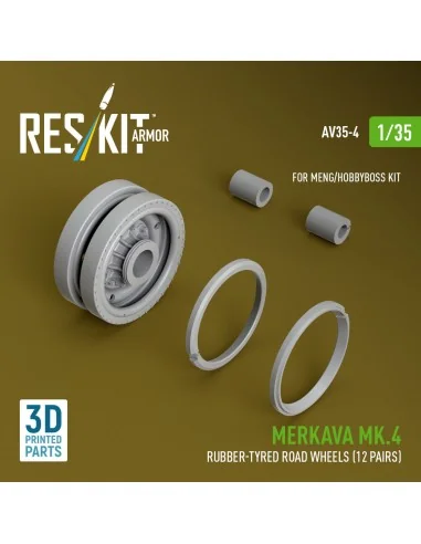 [NO_DESC] Merkava Mk.4 rubber-tyred road wheels (12 pairs) (3D Prin...