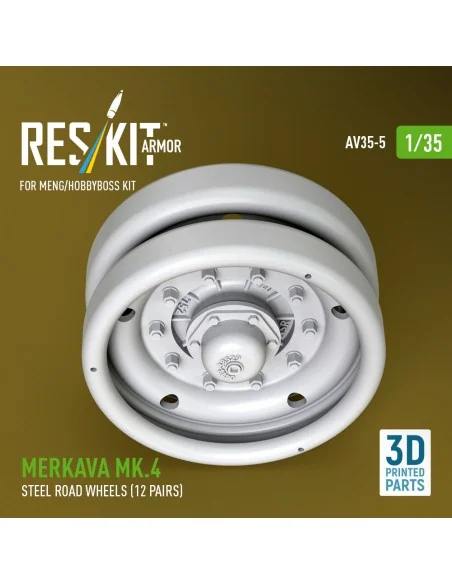 Merkava Mk.4 steel road wheels (12 pairs) (3D Printed) for Meng / H...