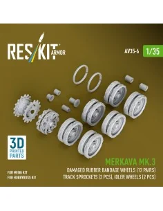 Merkava Mk.3 damaged rubber bandage wheels (12 pairs), track sprock...