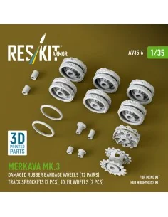 Merkava Mk.3 damaged rubber bandage wheels (12 pairs), track sprock... 2