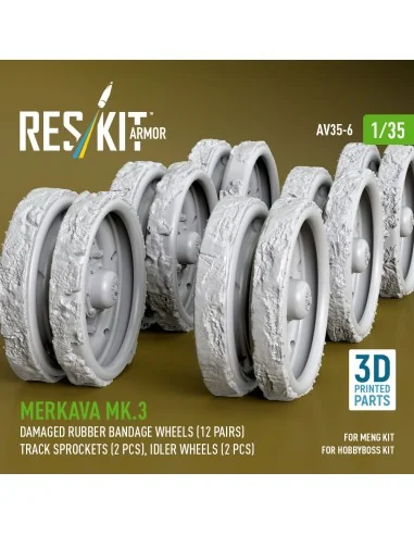 Merkava Mk.3 damaged rubber bandage wheels (12 pairs), track sprock...