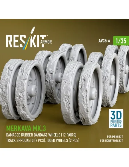 Merkava Mk.3 damaged rubber bandage wheels (12 pairs), track sprock...