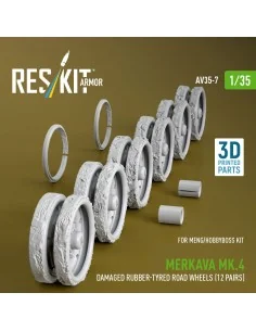 Merkava Mk.4 damaged rubber-tyred road wheels (12 pairs) (3D Printe... 2