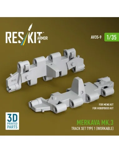 Merkava Mk.3 track set Type 1 (Workable) for Meng/HobbyBoss kit (3D...