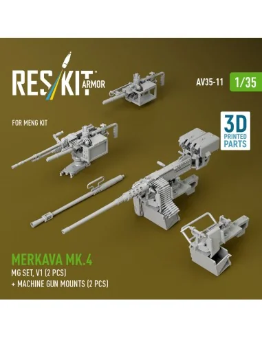 Merkava Mk.4 MG set, V.1 (2 pcs) + Machine gun mounts (2 pcs) (3D P...