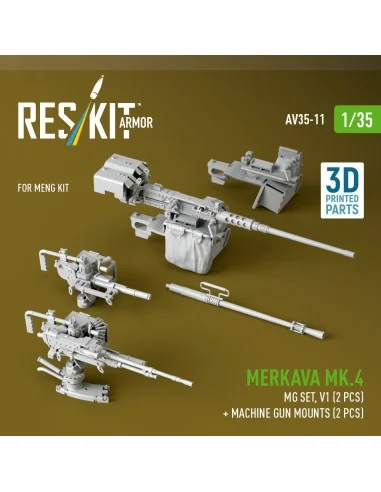 Merkava Mk.4 MG set, V.1 (2 pcs) + Machine gun mounts (2 pcs) (3D P...