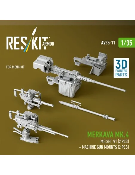 Merkava Mk.4 MG set, V.1 (2 pcs) + Machine gun mounts (2 pcs) (3D P...