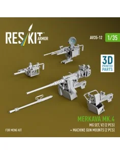 Merkava Mk.4 MG set, V.2 (2 pcs) + Machine gun mounts (2 pcs) (3D P...