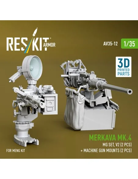 Merkava Mk.4 MG set, V.2 (2 pcs) + Machine gun mounts (2 pcs) (3D P...