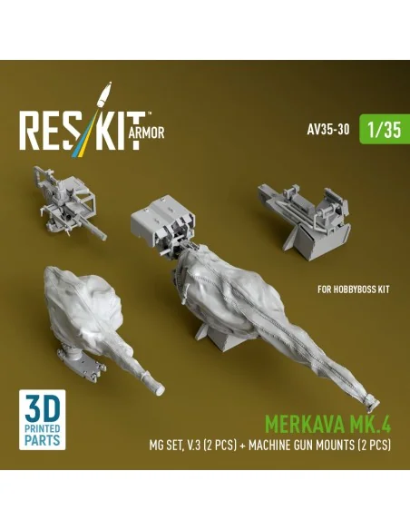 Merkava Mk.4 MG set, V.3 (2 pcs) + Machine gun mounts (2 pcs) (3D P...