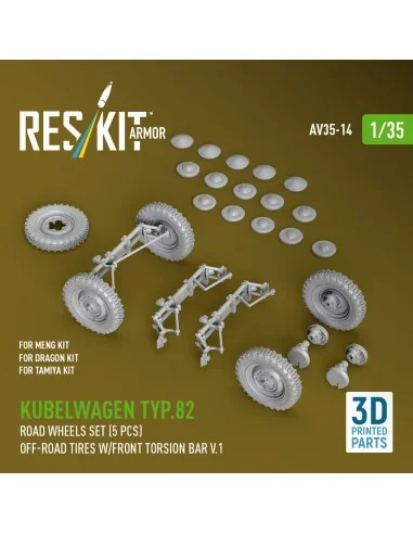 Kubelwagen typ.82 road wheels set (5 pcs) off-road tires w/front to...