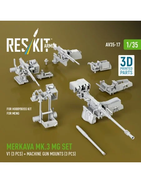 Merkava Mk.3 MG set, V1 (3 pcs) + machine gun mounts (3 pcs) for Me...
