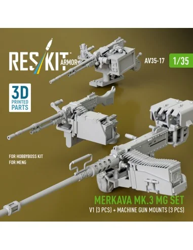 Merkava Mk.3 MG set, V1 (3 pcs) + machine gun mounts (3 pcs) for Me...