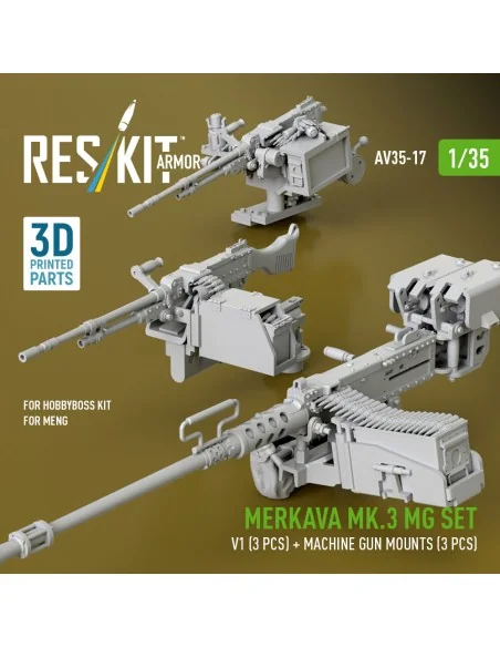 Merkava Mk.3 MG set, V1 (3 pcs) + machine gun mounts (3 pcs) for Me...