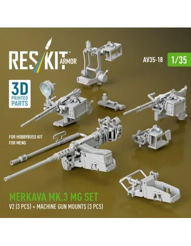 Merkava Mk.3 MG set, V2 (3 pcs) + machine gun mounts (3 pcs) for Me...