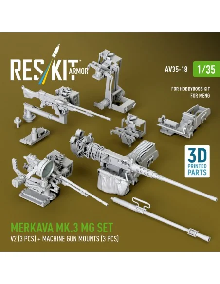 Merkava Mk.3 MG set, V2 (3 pcs) + machine gun mounts (3 pcs) for Me...