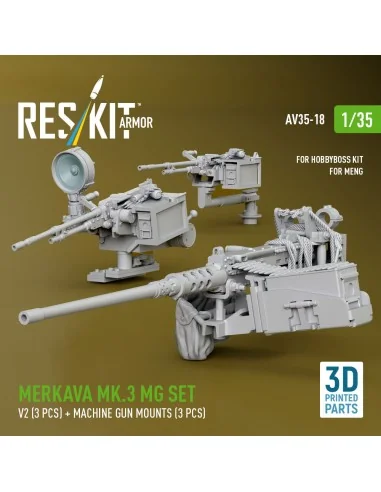 Merkava Mk.3 MG set, V2 (3 pcs) + machine gun mounts (3 pcs) for Me...
