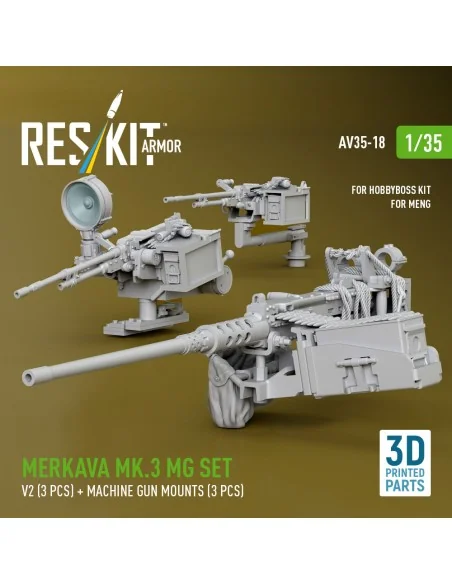 Merkava Mk.3 MG set, V2 (3 pcs) + machine gun mounts (3 pcs) for Me...