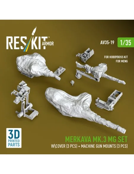 Merkava Mk.3 MG set w\cover (3 pcs) + machine gun mounts (3 pcs) fo...