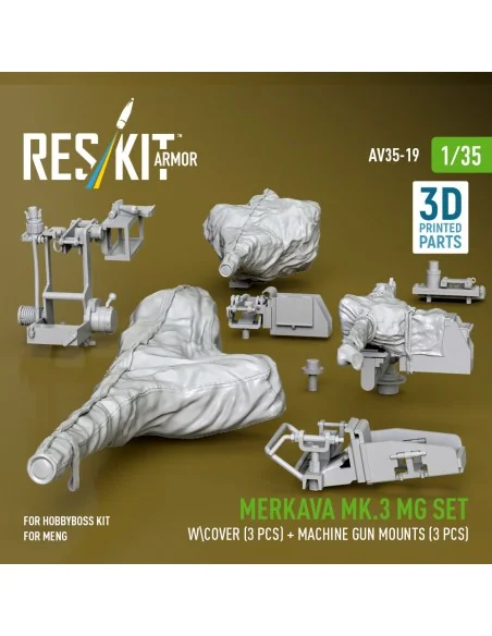 Merkava Mk.3 MG set w\cover (3 pcs) + machine gun mounts (3 pcs) fo...