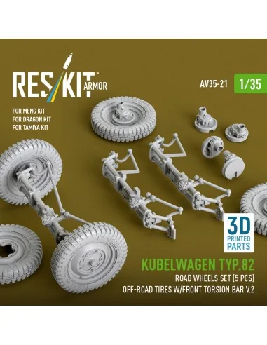 Kubelwagen typ.82 road wheels set (5 pcs) off-road tires w/front to...