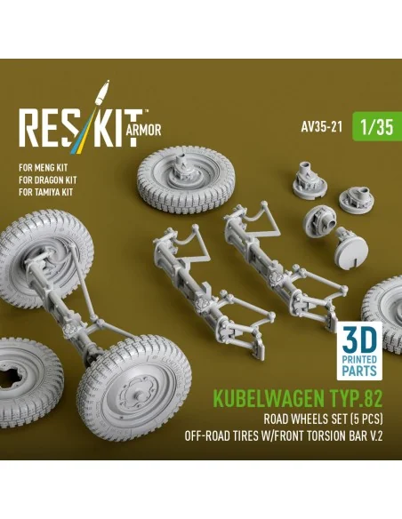 Kubelwagen typ.82 road wheels set (5 pcs) off-road tires w/front to...