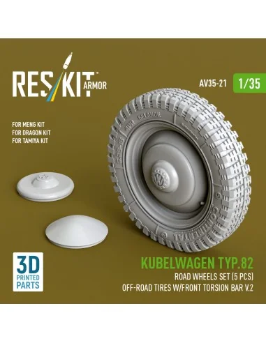 Kubelwagen typ.82 road wheels set (5 pcs) off-road tires w/front to...