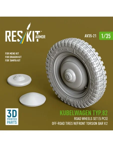 Kubelwagen typ.82 road wheels set (5 pcs) off-road tires w/front to...