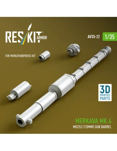 Merkava Mk.4 MG253 (120mm) gun barrel (3D Printed) for Meng / Hobby...