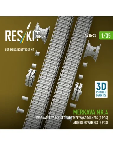 Merkava Mk.4 Workable track set late type w/Sprockets (2 pcs) and i...