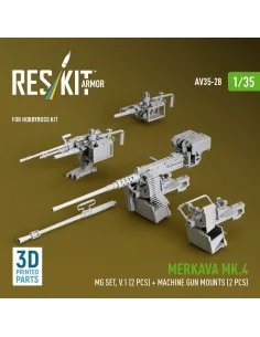 Merkava Mk.4 MG set, V.1 (2 pcs) + Machine gun mounts (2 pcs) (3D P...