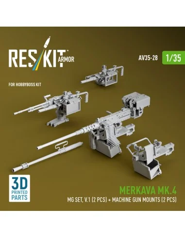 Merkava Mk.4 MG set, V.1 (2 pcs) + Machine gun mounts (2 pcs) (3D P...
