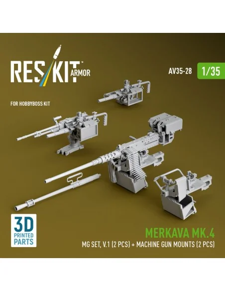 Merkava Mk.4 MG set, V.1 (2 pcs) + Machine gun mounts (2 pcs) (3D P...