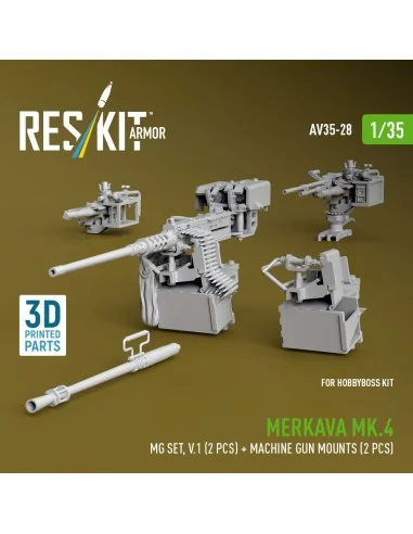 Merkava Mk.4 MG set, V.1 (2 pcs) + Machine gun mounts (2 pcs) (3D P...