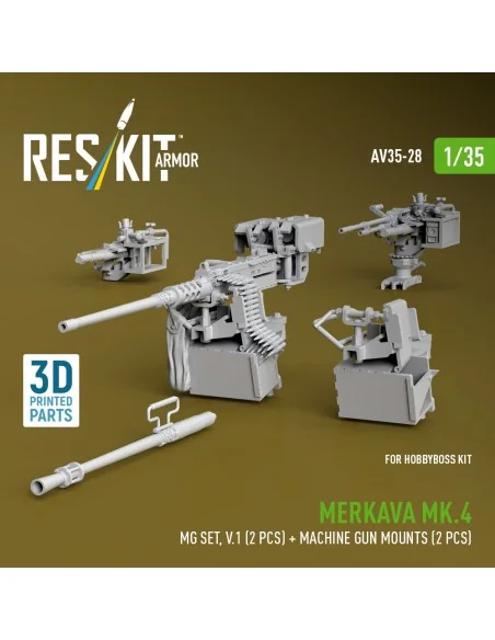 Merkava Mk.4 MG set, V.1 (2 pcs) + Machine gun mounts (2 pcs) (3D P...