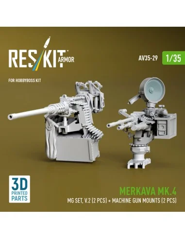 Merkava Mk.4 MG set, V.2 (2 pcs) + Machine gun mounts (2 pcs) (3D P...