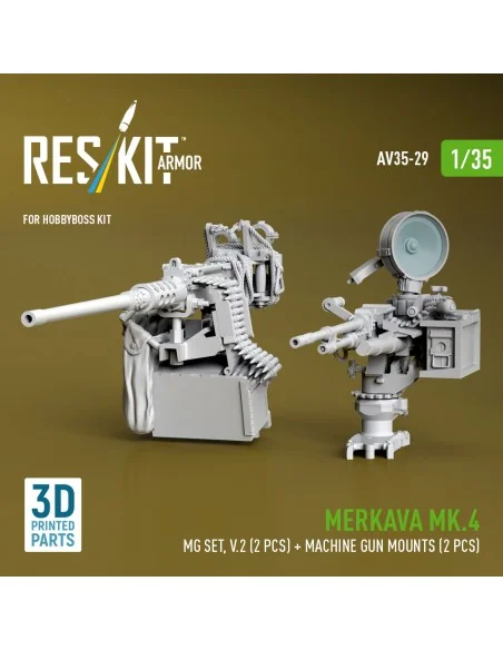 Merkava Mk.4 MG set, V.2 (2 pcs) + Machine gun mounts (2 pcs) (3D P...