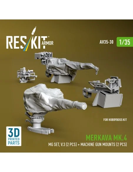 Merkava Mk.4 MG set, V.3 (2 pcs) + Machine gun mounts (2 pcs) (3D P...