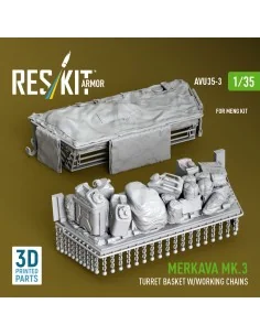 Merkava Mk.3 turret basket w/working chains for Meng kit (3D Printe...