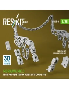 Merkava Mk.3 front and rear towing horns with chains for Meng/Hobby... 2