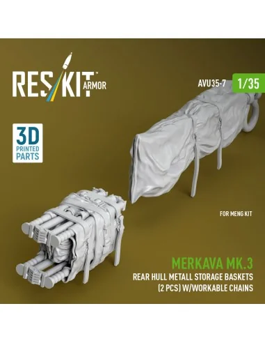 Merkava Mk.3 rear hull metall storage baskets (2 pcs) w/workable ch...