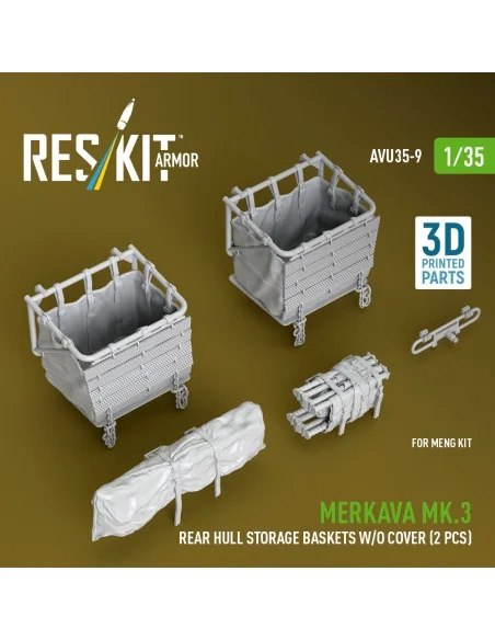 Merkava Mk.3 rear hull storage baskets w/o cover (2 pcs) for Meng k...