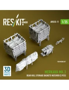 Merkava Mk.3 rear hull storage baskets w/cover (2 pcs) for Meng kit...