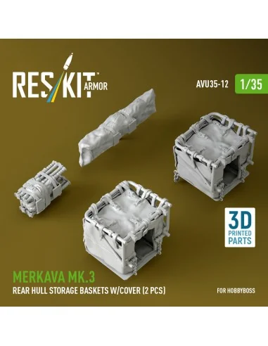 Merkava Mk.3 rear hull storage baskets w/cover (2 pcs) for HobbyBos...