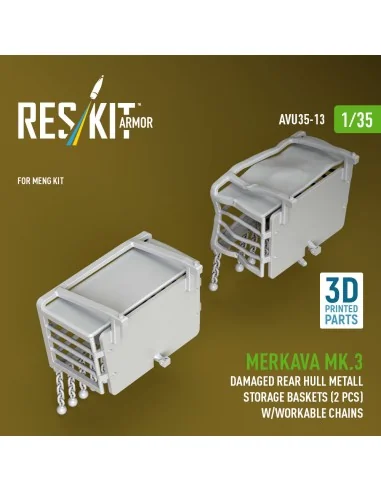 Merkava Mk.3 damaged rear hull metall storage baskets (2 pcs) w/wor...