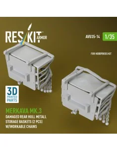 Merkava Mk.3 damaged rear hull metall storage baskets (2 pcs) w/wor... 2