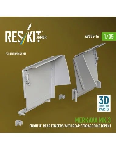 Merkava Mk.3 Front n' Rear fenders with Rear stowage bins (open) (3...