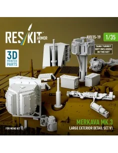 Merkava Mk.3 large exterior detail set V1 (3D Printed) for Meng, 1/... 2