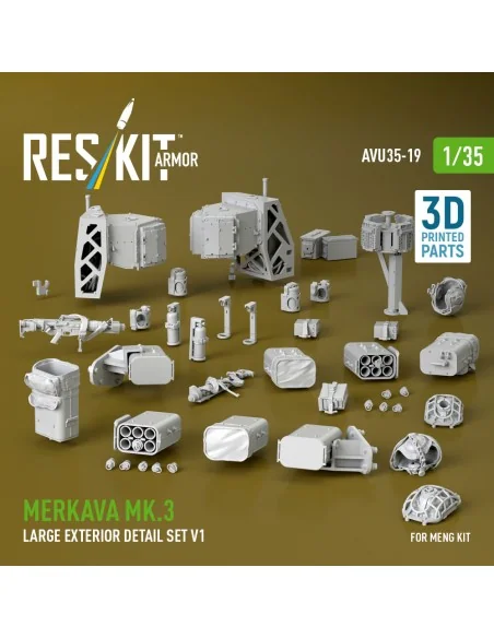 [NO_DESC] Merkava Mk.3 large exterior detail set V1 (3D Printed) fo...